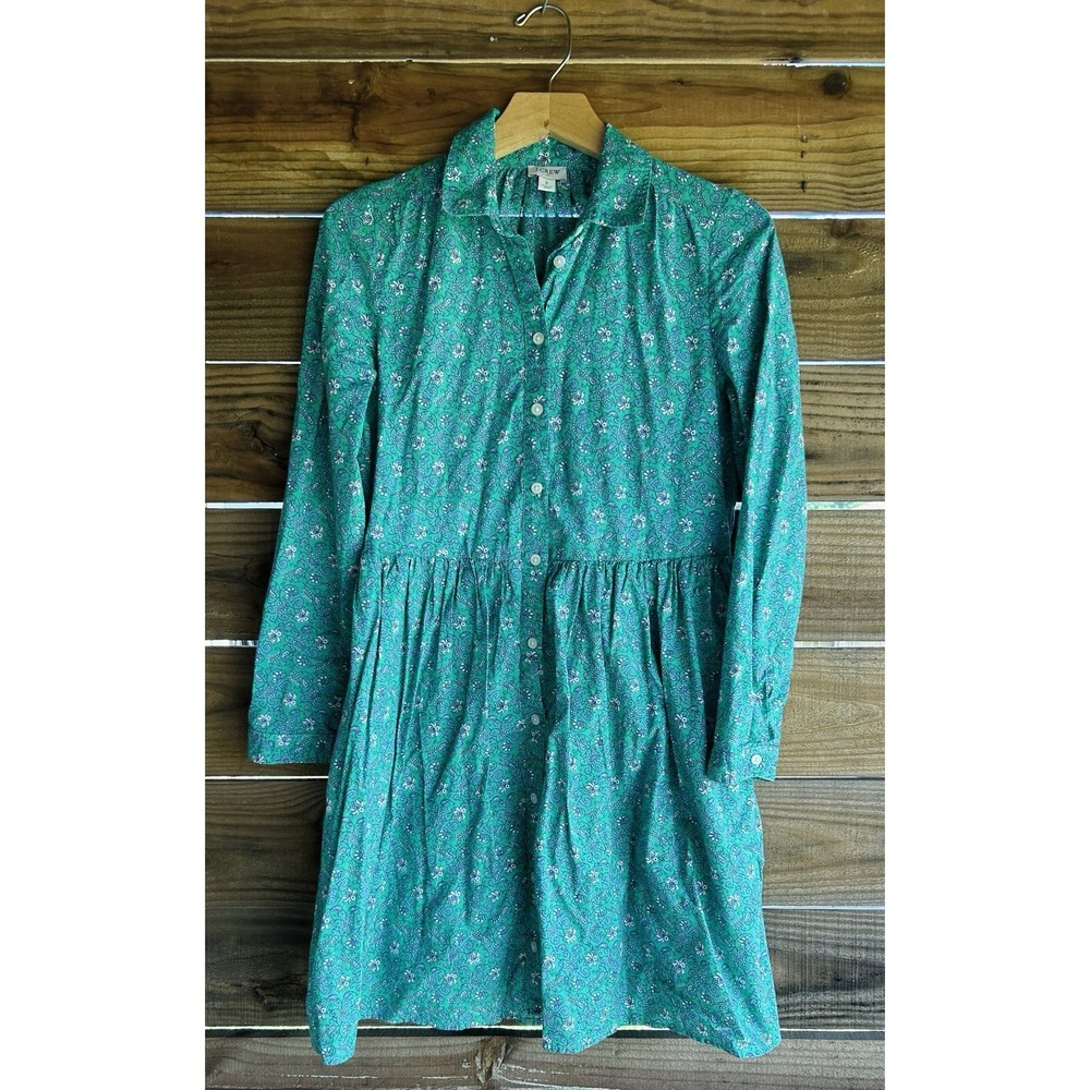 J. Crew Teal Floral Mini Dress - Picture 8 of 9